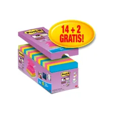 Memoblok Post-it Z-Note S330 Super Sticky 76x76mm 14+ 2 assorti