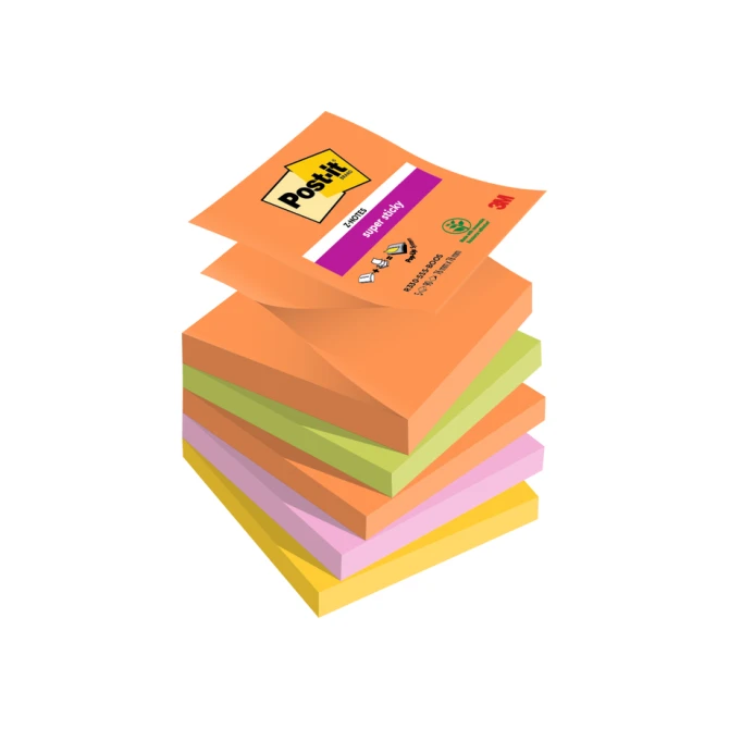 Memoblok Post-it Z-Notes R330 Super Sticky 76x76mm Boost 5 stuks