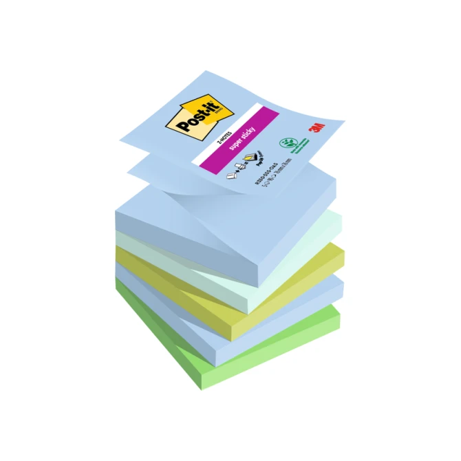 Memoblok Post-it Z-Notes R330 Super Sticky 76x76mm Oasis 5 stuks