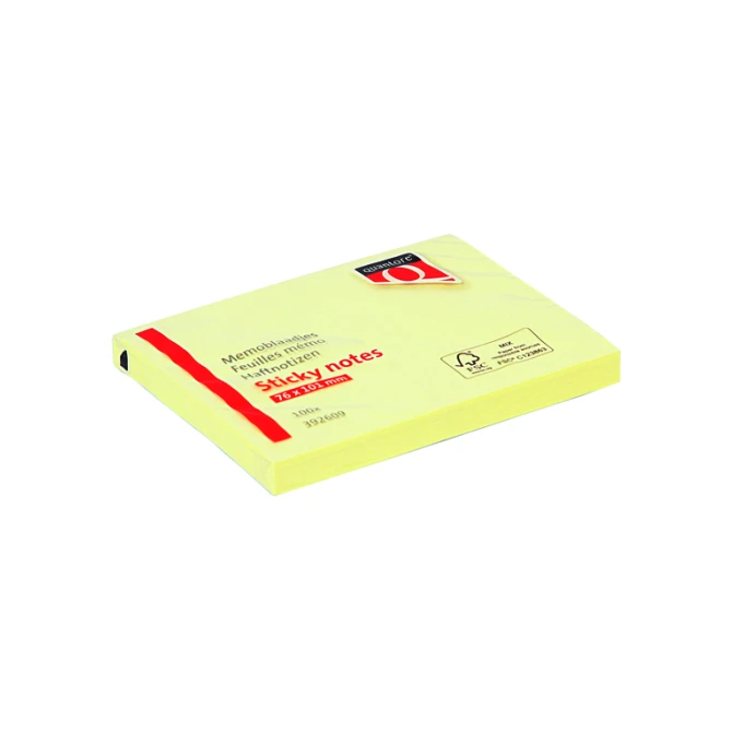 Memoblok Quantore 76x101mm geel 100 vel