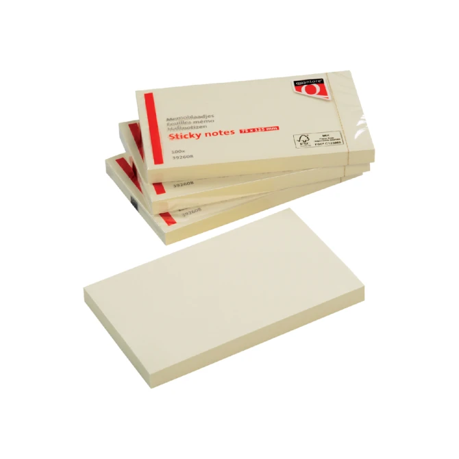 Memoblok Quantore 76x127mm geel 100 vel