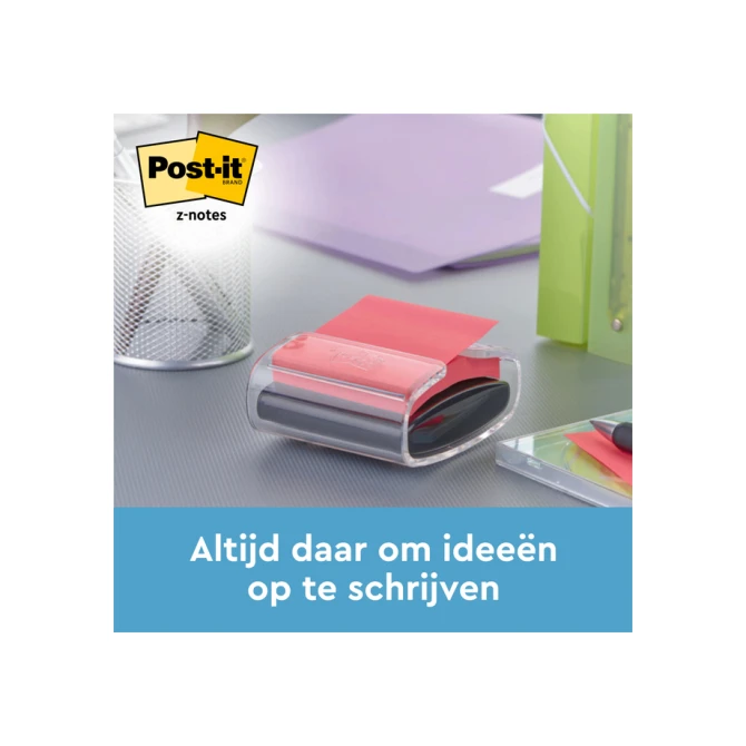 Memoblokdispenser 3M tbv Post-it Z-Note 76x76mm transparant + 12 blok Z-notes