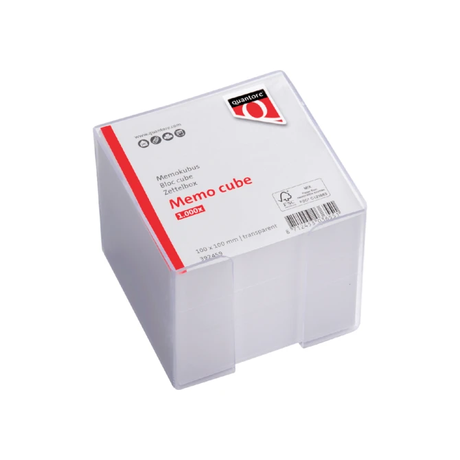 Memokubus Quantore 10x10x9cm transparant met 900vel