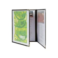 Menukaart Securit A4 3-delig voor 6 pagina's transparant 3 stuks