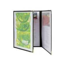 Menukaart Securit A4 3-delig voor 6 pagina's transparant 3 stuks