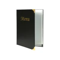 Menukaart Securit A4 4 x 2 tassen zwart