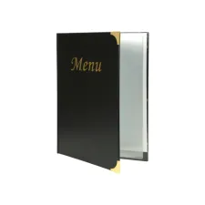 Menukaart Securit A4 4 x 2 tassen zwart