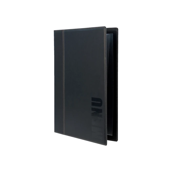 Menukaart Securit Trendy A4 1 x 2 tassen zwart