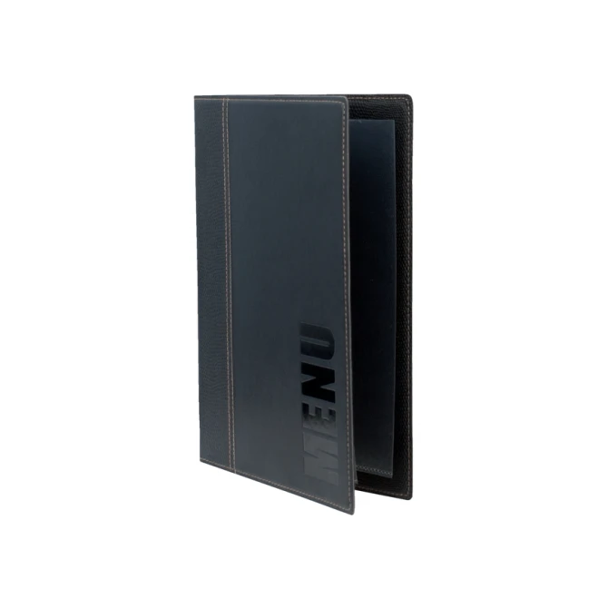 Menukaart Securit Trendy A5 1 x 2 tassen zwart