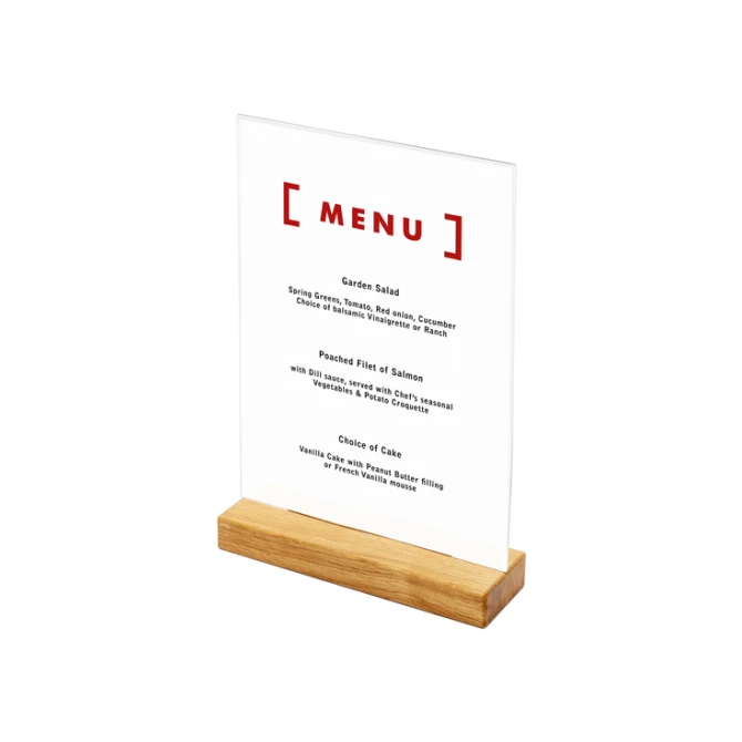 Menukaarthouder IEZZY T tafeldisplay A4 hout