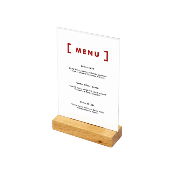 Menukaarthouder IEZZY T tafeldisplay A5 hout