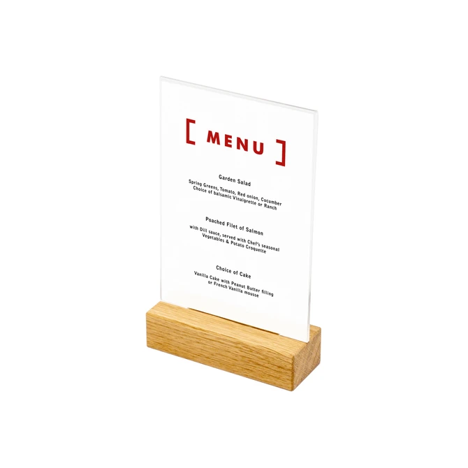 Menukaarthouder IEZZY T tafeldisplay A6 hout