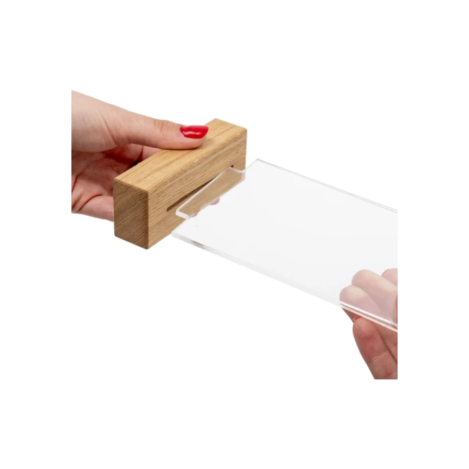 Menukaarthouder IEZZY T tafeldisplay A6 hout