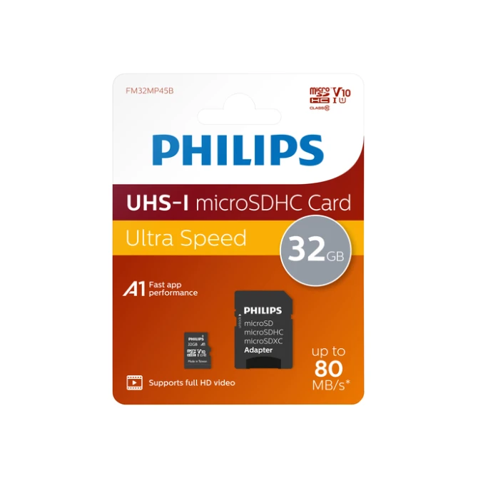 Micro SDHC Card Philips Class 10 UHS-I U1 32GB