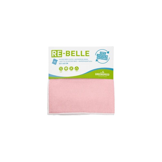 Microvezeldoek Greenspeed Re-belle 40x40cm roze 5 stuks