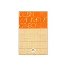 Millimeterpapier Canson bruingeel bedrukt 50vel 72gr A3 wit