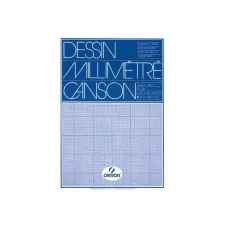 Millimeterpapier Canson lichtblauw bedrukt 50vel 72gr A3 wit