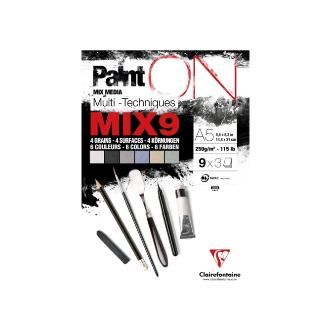 Mix Media Papier Clairefontaine A5 Paint On 27 vel 250gram assorti