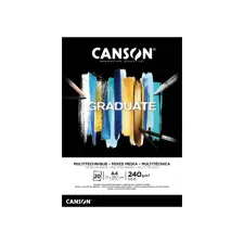 Mixed mediapapier Canson Graduate Mixed Media 20vel 240gr A4 zwart