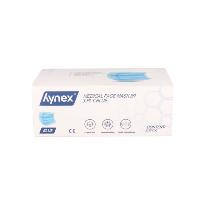 Mondmasker Hynex IIR 3-laags blauw 50 stuks