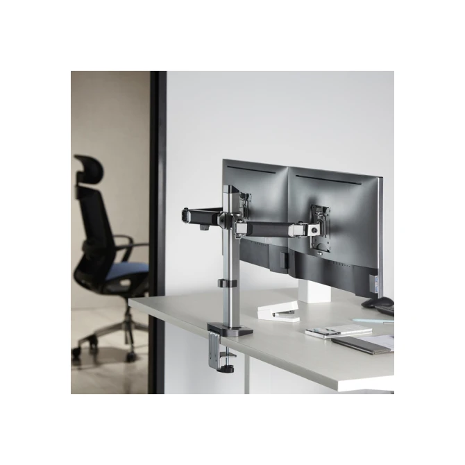 Monitorarm ACT office 2 schermen zilver Monitorarm ACT office 2 schermen zilver