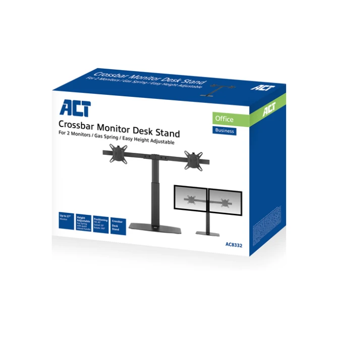 Monitorarm ACT office gasveer crossbar 2 schermen