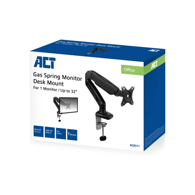 Monitorarm ACT office met gasveer 1 scherm