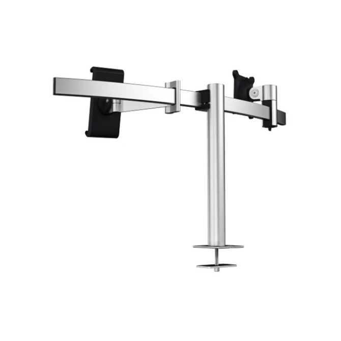 Monitorarm Durable met bladdoorvoer voor 1 scherm en 1 tablet