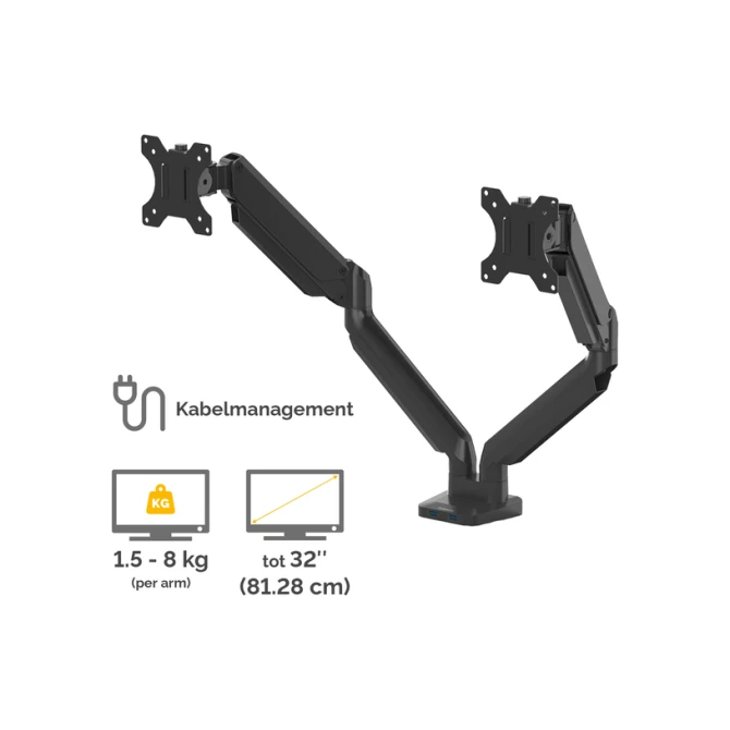 Monitorarm Fellowes Platinum Series dubbel horizontaal