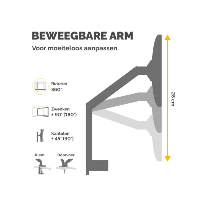 Monitorarm Fellowes Platinum Series dubbel horizontaal