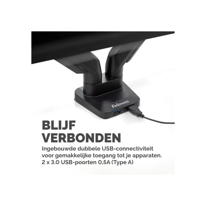 Monitorarm Fellowes Platinum Series dubbel horizontaal