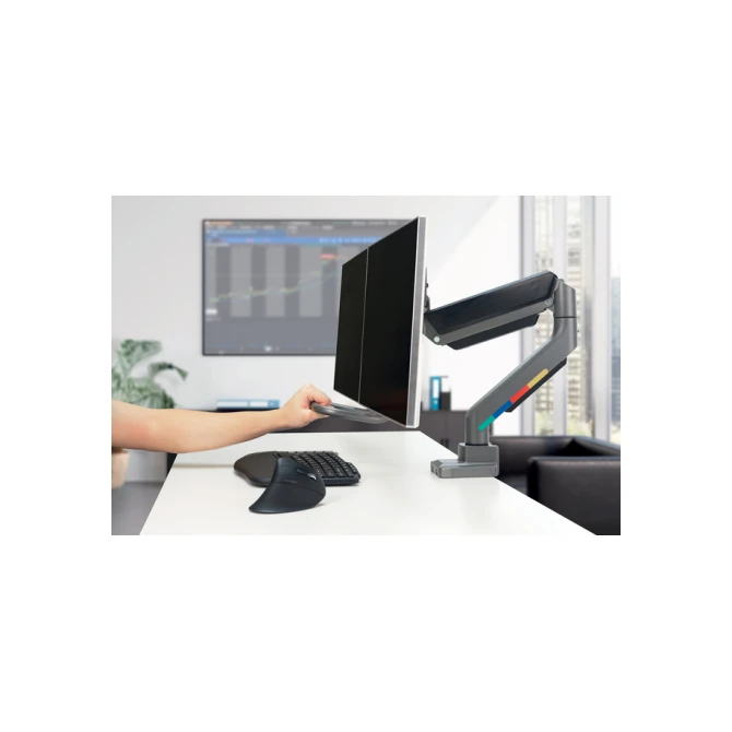 Monitorarm Kensington SmartFit dubbel dwarsbalk en handgreep