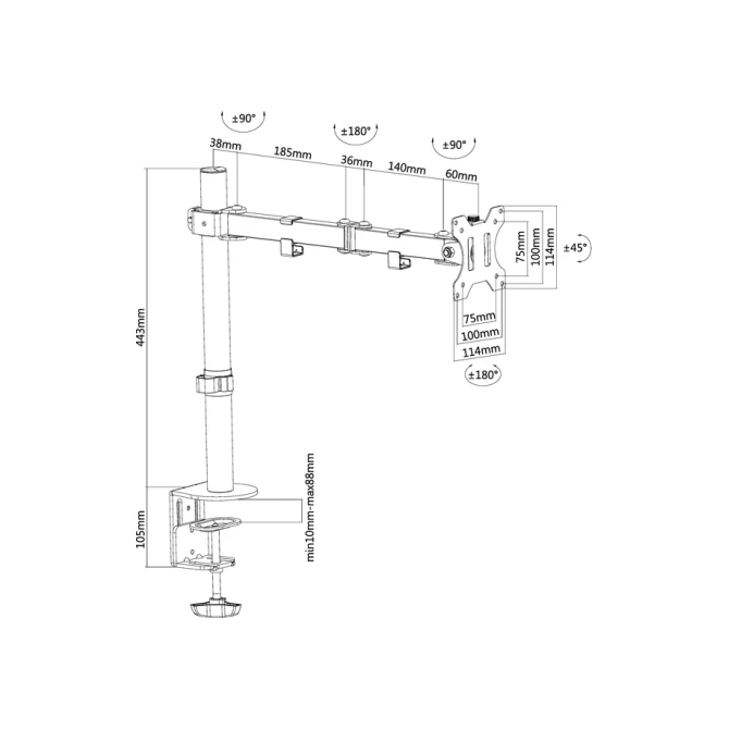 Monitorarm Neomounts D550 10-32