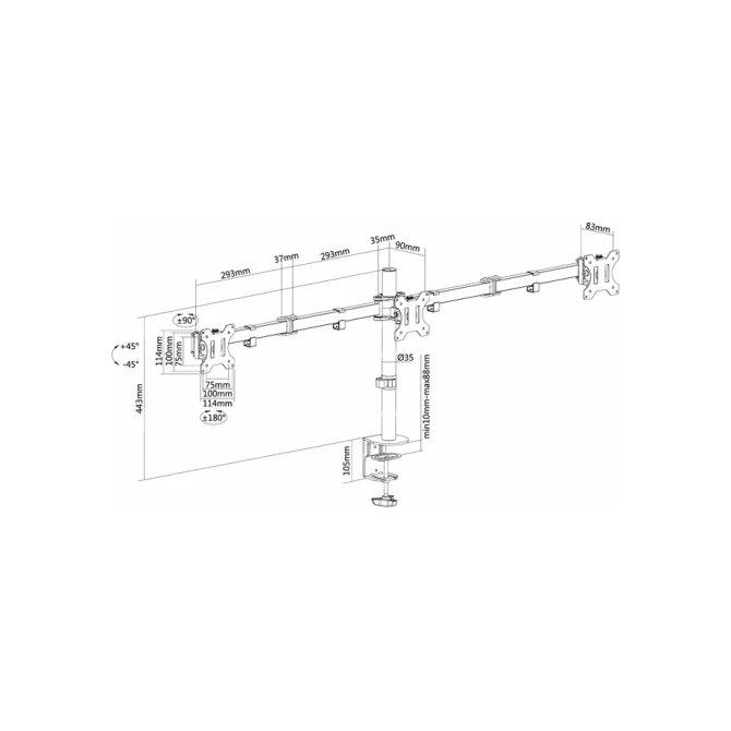 Monitorarm Neomounts  D550D3 10-27