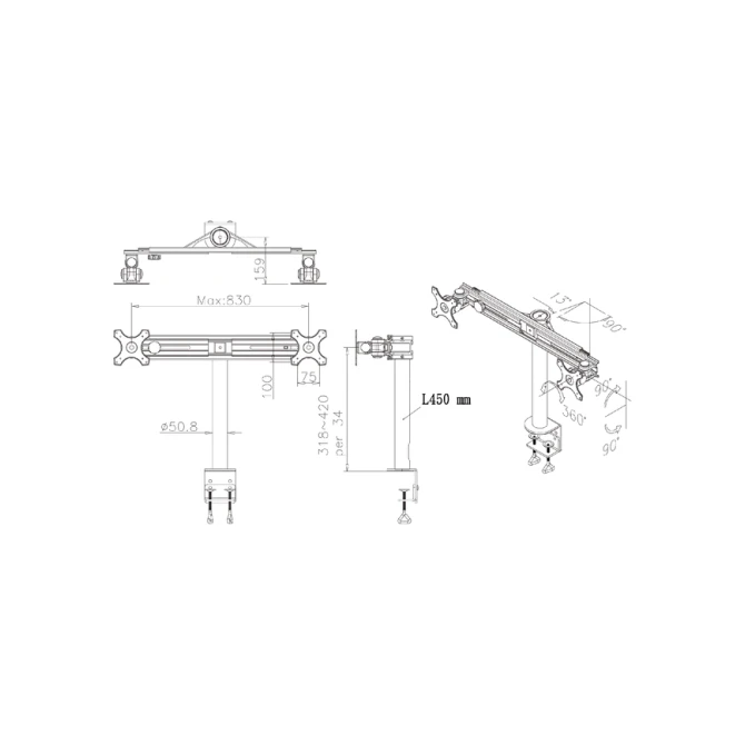 Monitorarm Neomounts D700D 2x19-30