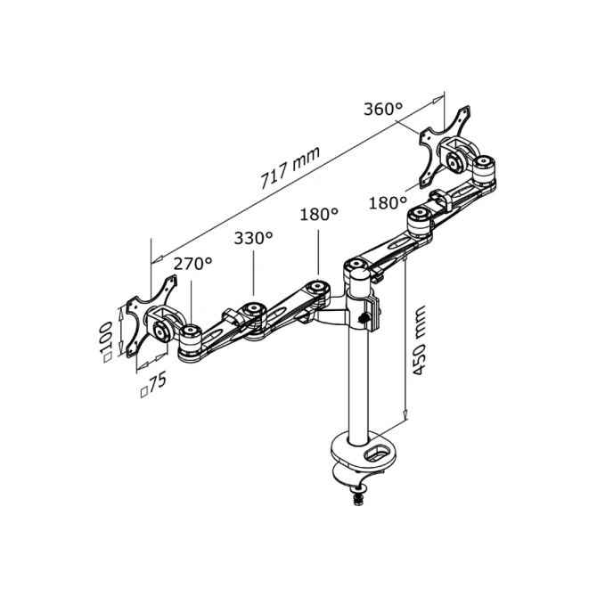 Monitorarm Neomounts D935DG 2x10-27
