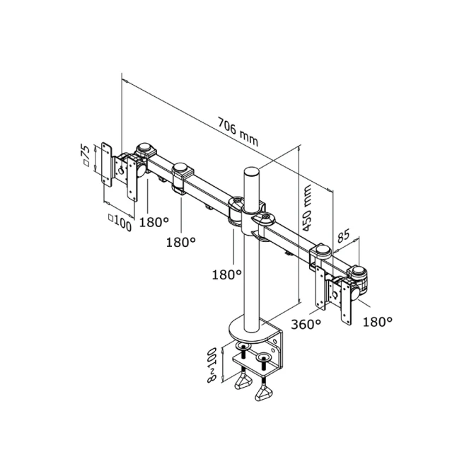 Monitorarm Neomounts D960D 2x10-27