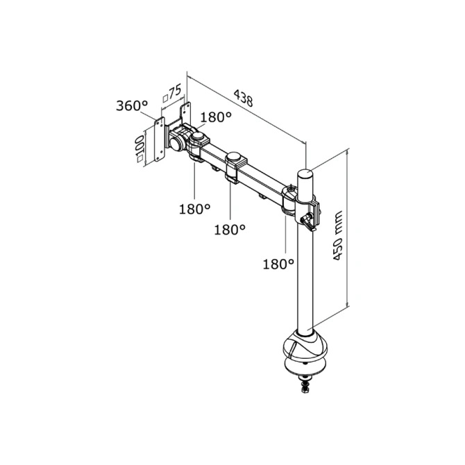 Monitorarm Neomounts D960G 10-30