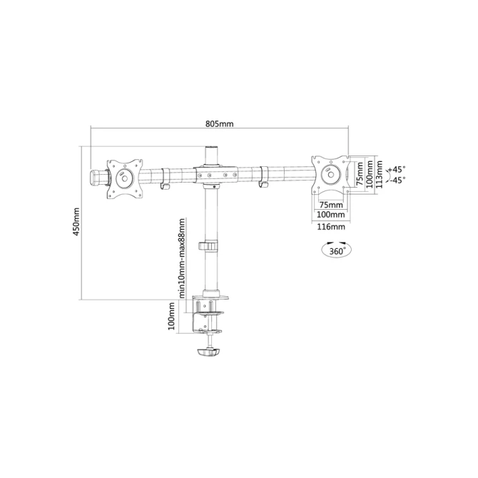 Monitorarm Neomounts DCB100 10-27