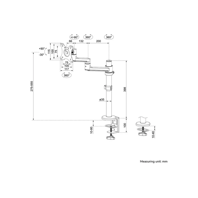 Monitorarm Neomounts DS60-425WH1 wit