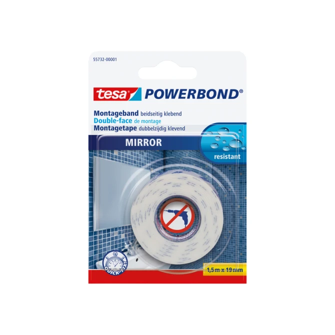 Montagetape tesa® Powerbond Spiegel dubbelzijdig 1,5mx19mm