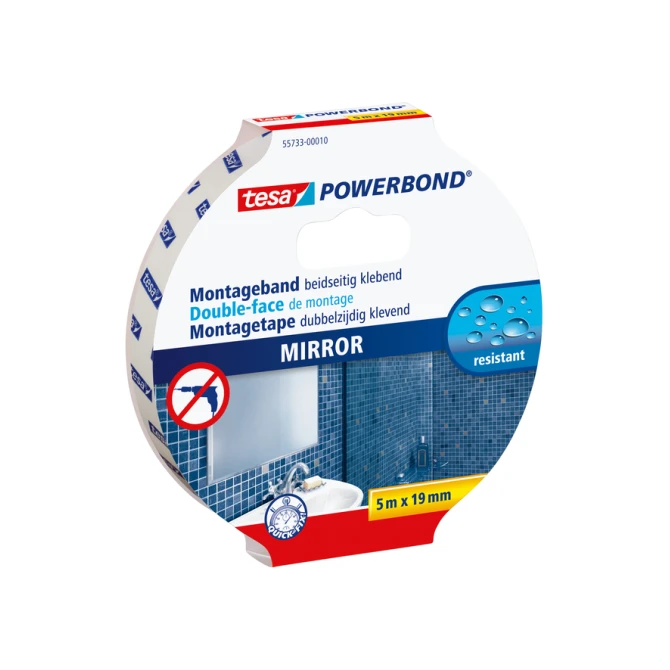 Montagetape tesa® Powerbond Spiegel dubbelzijdig 5mx19mm