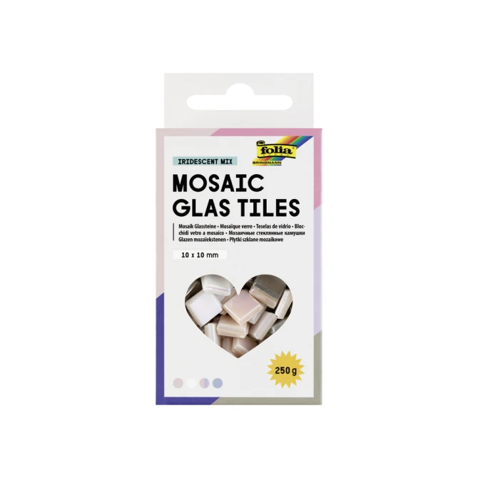 Mozaieksteentjes Folia 10x10mm glas iriserend