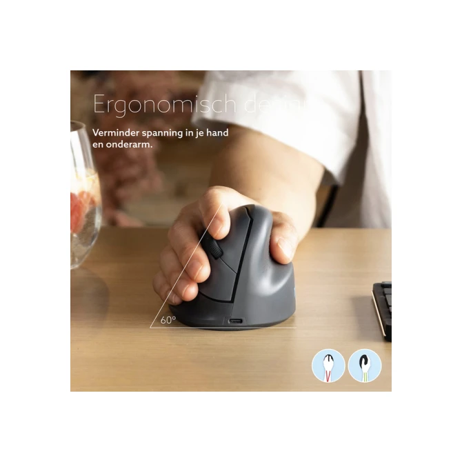 Muis R-Go Ergonomisch HE Basic Wireless Rechts M