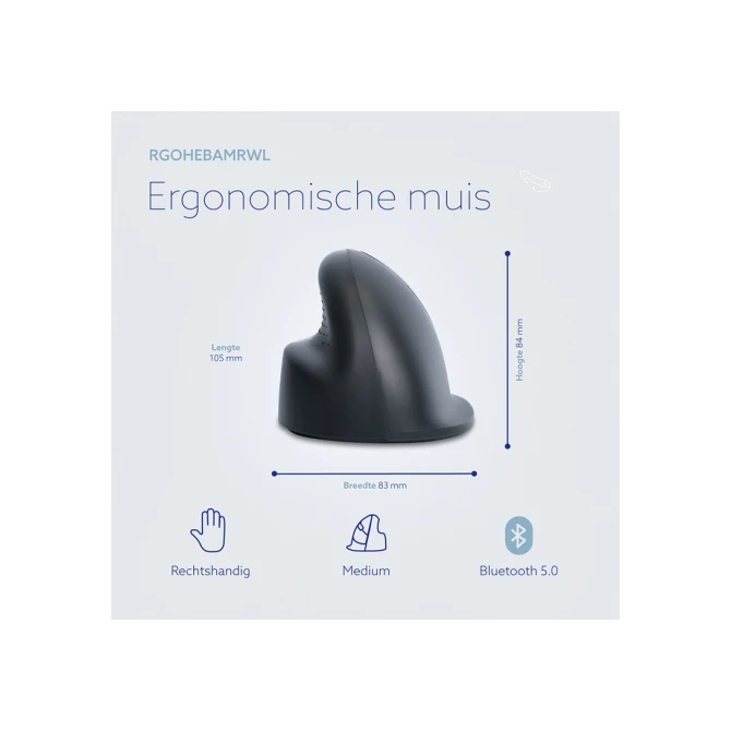 Muis R-Go Ergonomisch HE Basic Wireless Rechts M