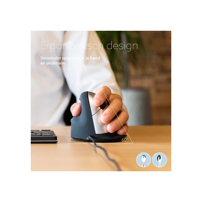Muis R-Go Ergonomisch HE Break Draad Links M