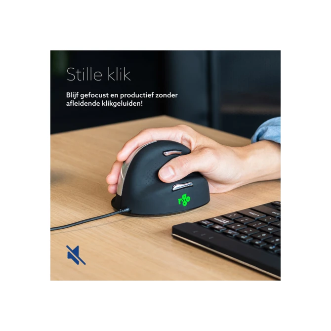 Muis R-Go Ergonomisch HE Break Draad Rechts M