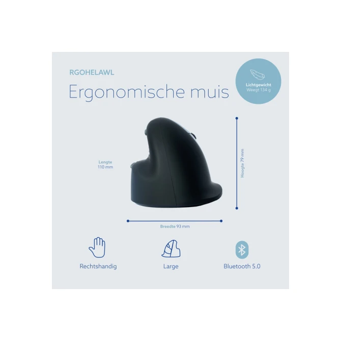 Muis R-Go Ergonomisch HE Break Wireless Rechts L