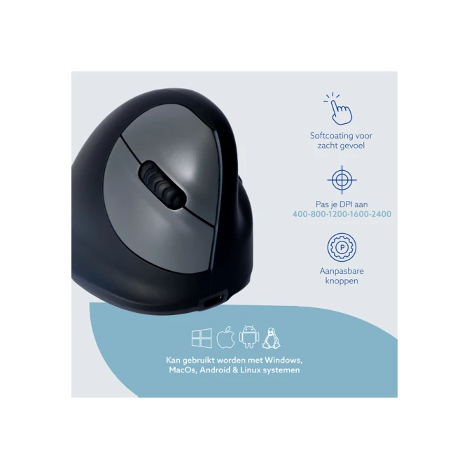 Muis R-Go Ergonomisch HE Break Wireless Rechts M
