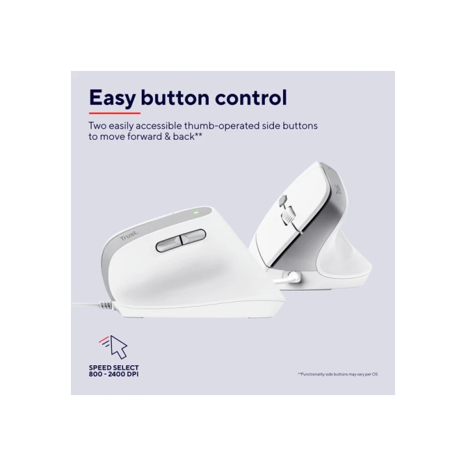 Muis Trust ergonomisch BAYO II wit